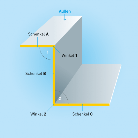 Z-Profil aus Edelstahl Lochblech, Quadratloch 10 mm - Stärke 2,00 mm