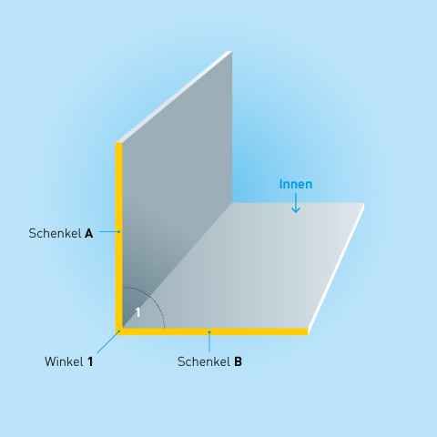 L-Profil aus Aluminium, eloxiert - Stärke 1,0 mm